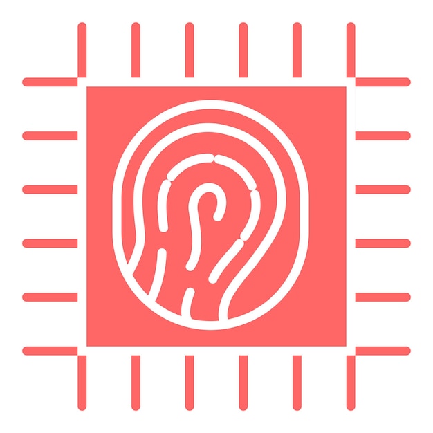 Diseño vectorial Estilo del icono de la CPU biométrica