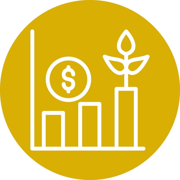 Diseño vectorial Estilo del icono de crecimiento de acciones
