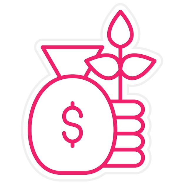 Diseño vectorial Estilo del icono de crecimiento de acciones