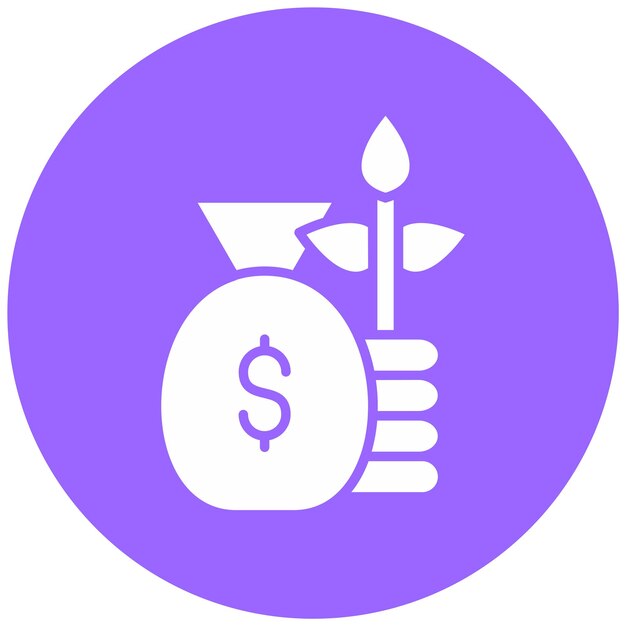 Diseño vectorial Estilo del icono de crecimiento de acciones