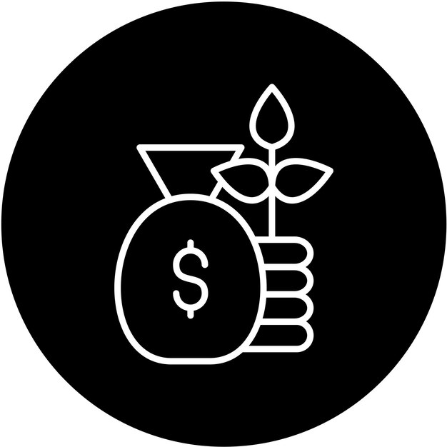 Diseño vectorial Estilo del icono de crecimiento de acciones