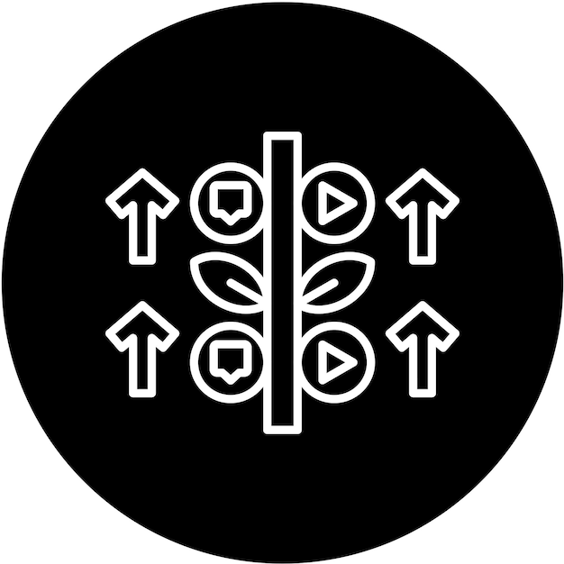 Diseño vectorial Estilo de icono de crecimiento de medios