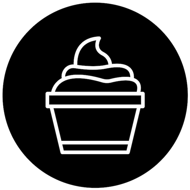 Diseño vectorial de estilo de icono de crema agria