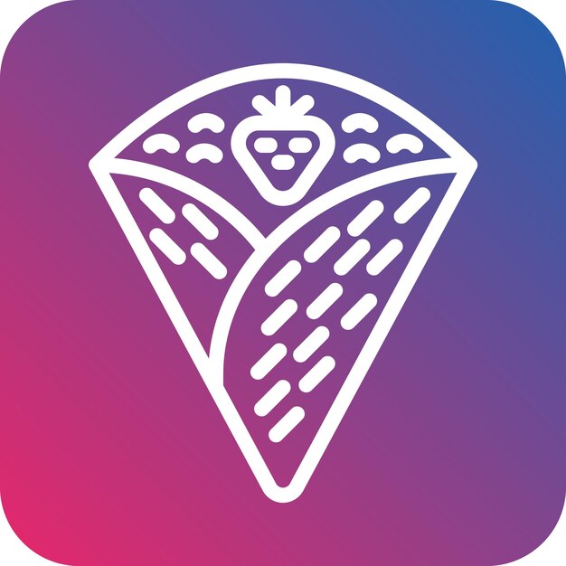 Diseño vectorial Estilo de icono de crepe
