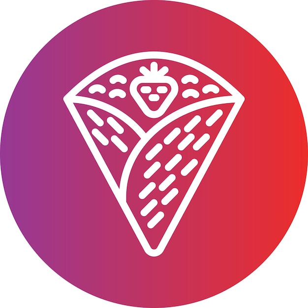 Diseño vectorial Estilo de icono de crepe