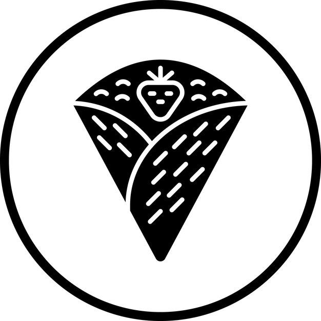 Diseño vectorial Estilo de icono de crepe