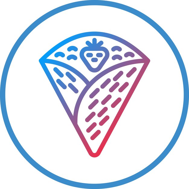 Diseño vectorial Estilo de icono de crepe