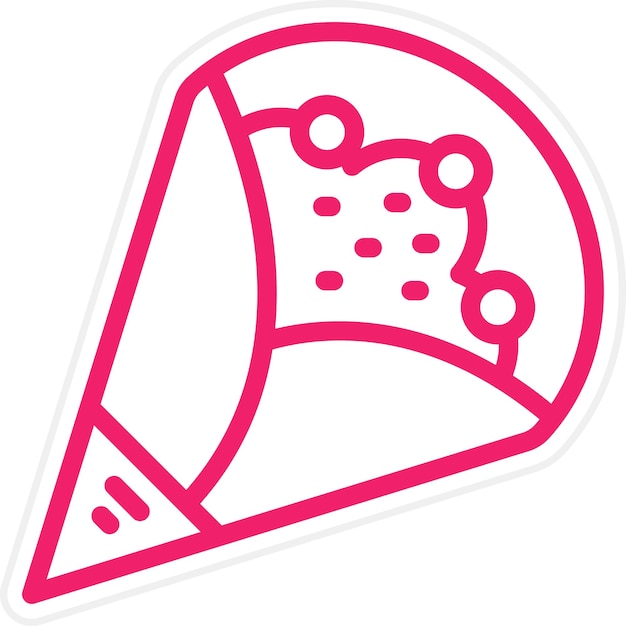 Diseño vectorial Estilo de icono de crepe