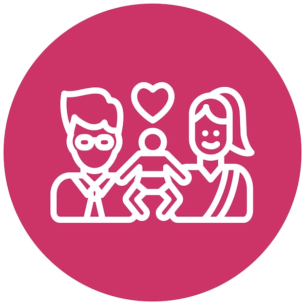 Diseño vectorial de estilo de icono de crianza positiva