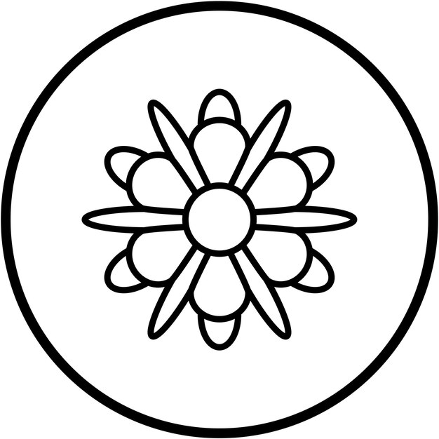 Diseño vectorial del estilo del icono del crisantemo