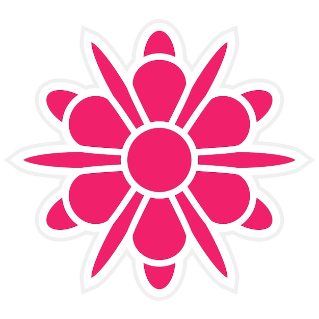 Diseño vectorial del estilo del icono del crisantemo