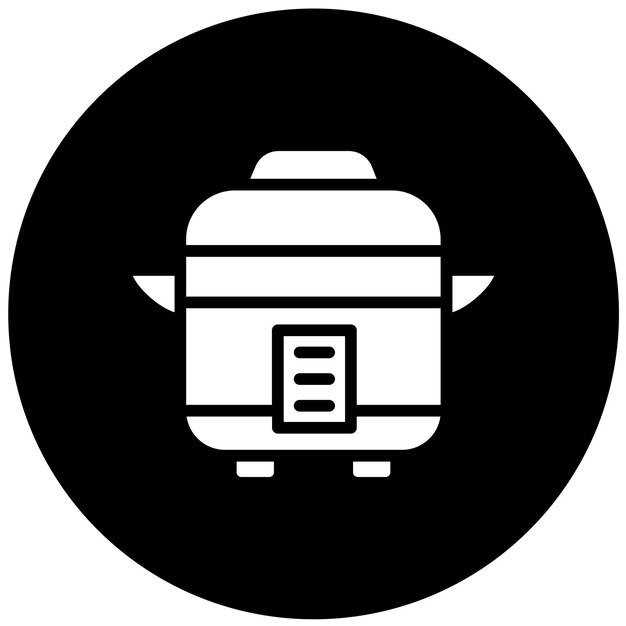 Diseño vectorial del estilo del icono de Crockpot