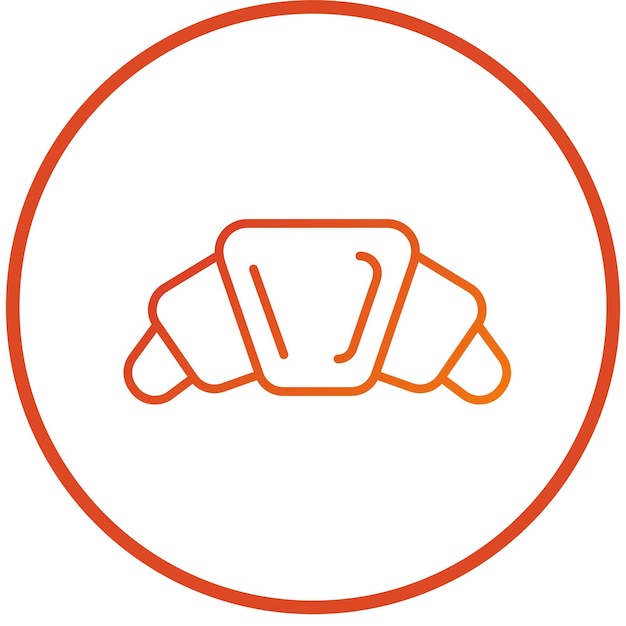 Diseño vectorial Estilo del icono del croissant
