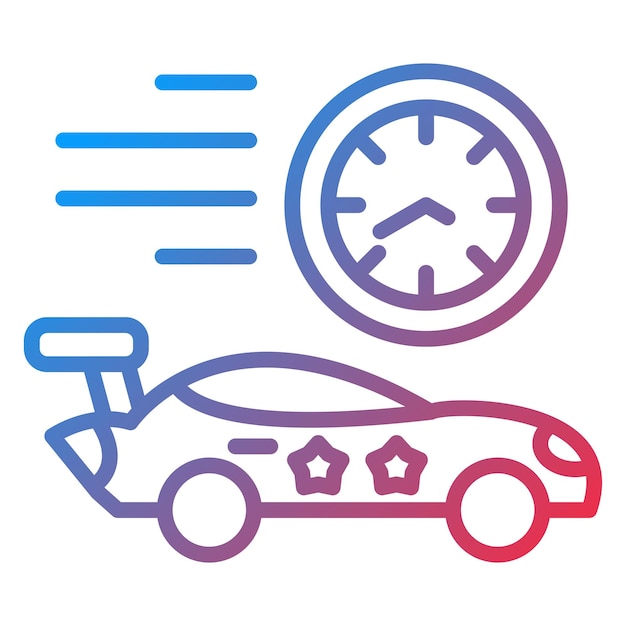 Diseño vectorial del estilo del icono del cronómetro de carrera