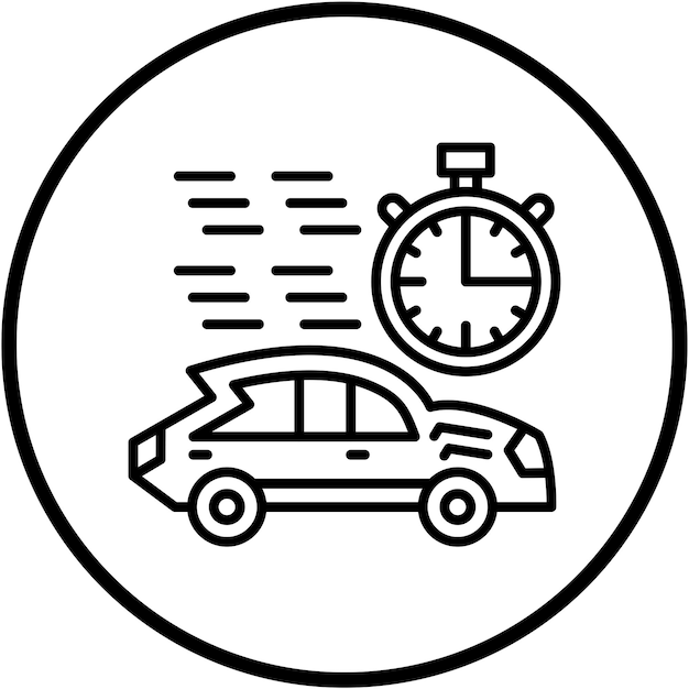 Diseño vectorial del estilo del icono del cronómetro de carrera