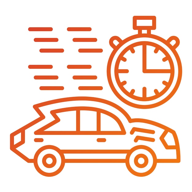 Diseño vectorial del estilo del icono del cronómetro de carrera
