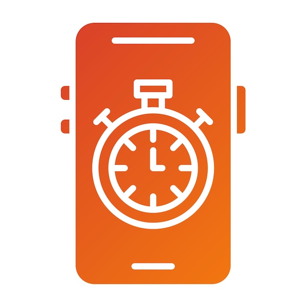 Diseño vectorial Estilo del icono del cronómetro móvil