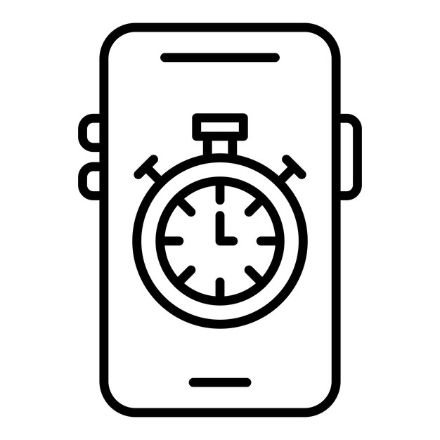 Diseño vectorial Estilo del icono del cronómetro móvil