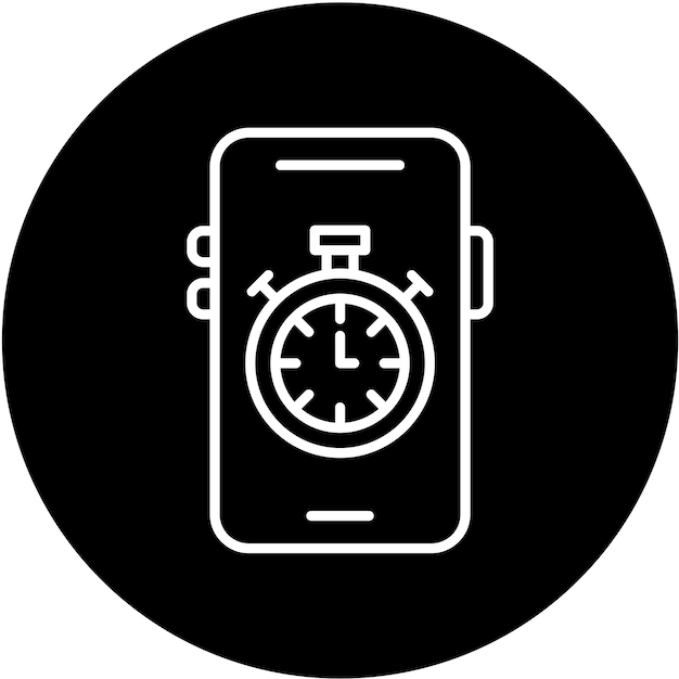 Diseño vectorial Estilo del icono del cronómetro móvil