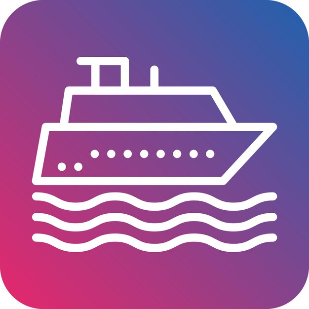 Diseño vectorial Estilo de icono de crucero