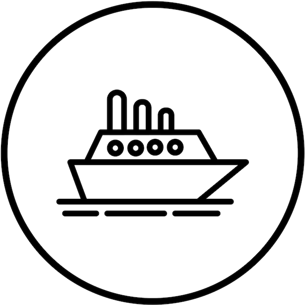 Diseño vectorial Estilo de icono de crucero