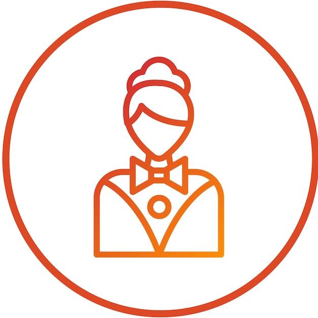 Diseño vectorial Estilo del icono del crupier femenino