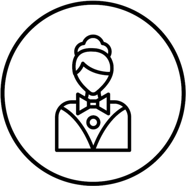 Diseño vectorial Estilo del icono del crupier femenino