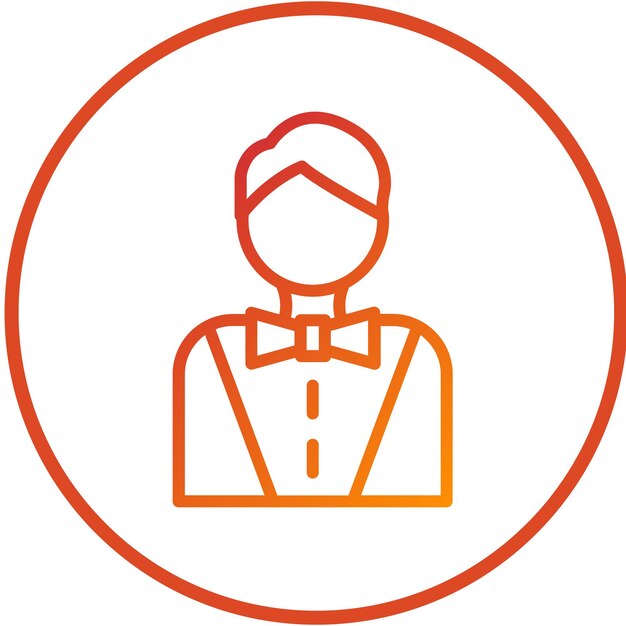 Diseño vectorial Estilo del icono del crupier masculino