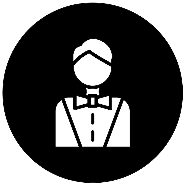 Diseño vectorial Estilo del icono del crupier masculino