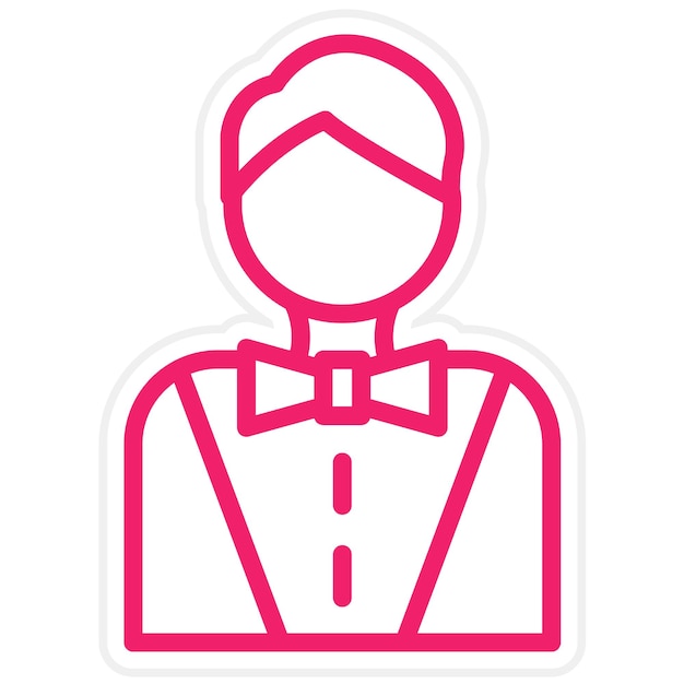 Diseño vectorial Estilo del icono del crupier masculino