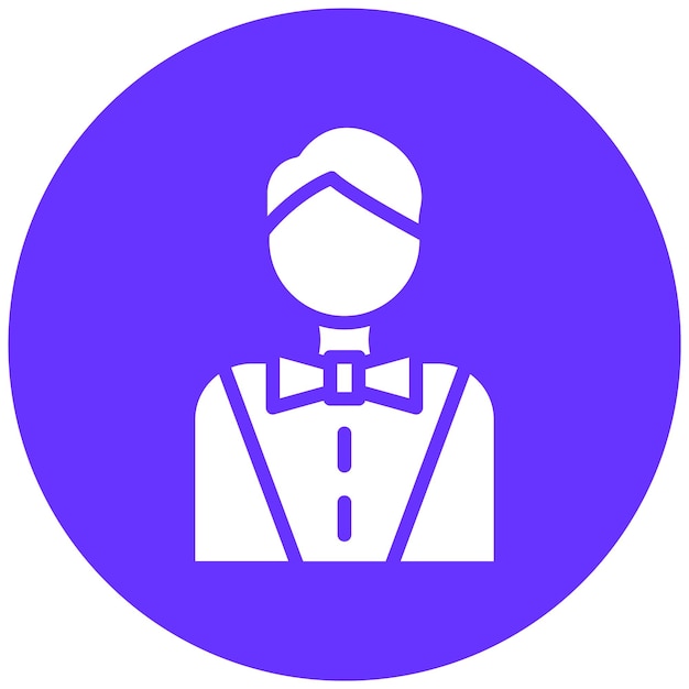 Diseño vectorial Estilo del icono del crupier masculino