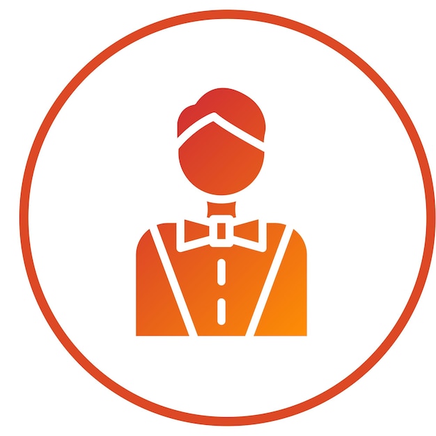 Diseño vectorial Estilo del icono del crupier masculino