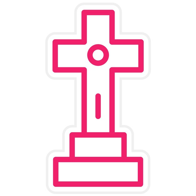 Diseño vectorial Estilo de icono de cruz latina