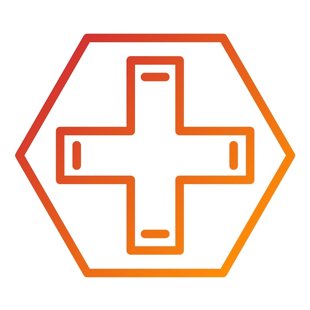 Diseño vectorial Estilo de icono de cruz médica