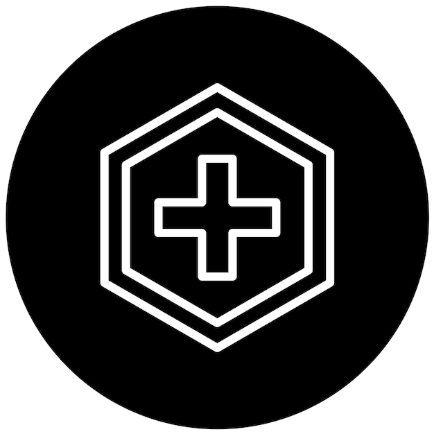 Diseño vectorial Estilo de icono de cruz médica