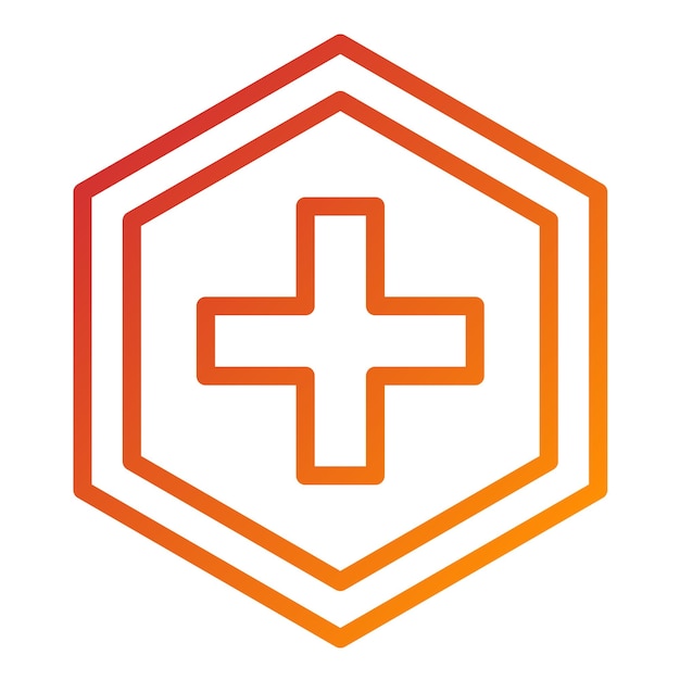 Diseño vectorial Estilo de icono de cruz médica