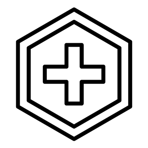 Diseño vectorial Estilo de icono de cruz médica