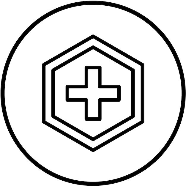 Diseño vectorial Estilo de icono de cruz médica