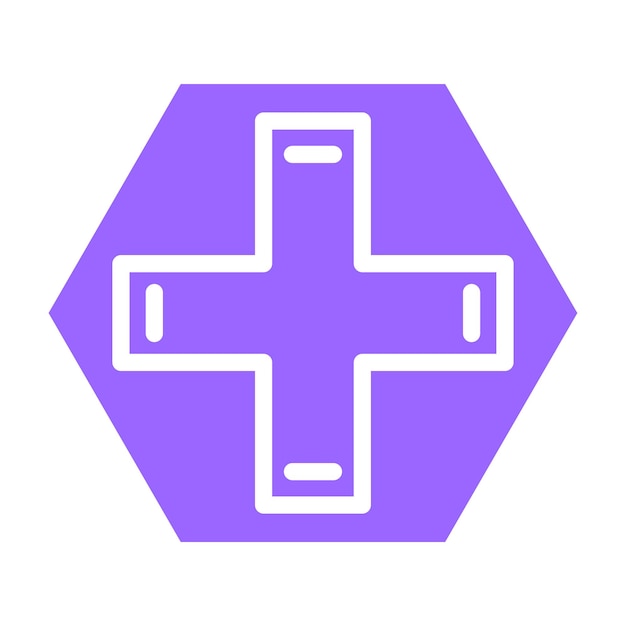 Diseño vectorial Estilo de icono de cruz médica