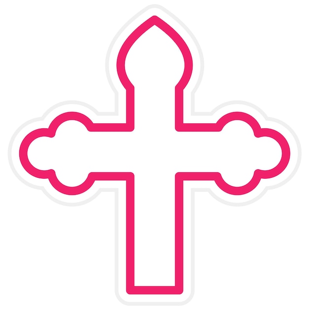 Diseño vectorial Estilo de icono de cruz ortodoxa