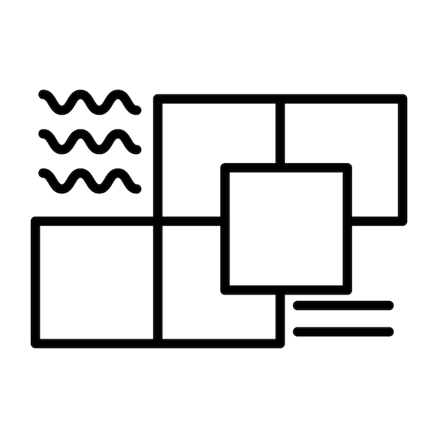 Diseño vectorial Estilo de icono cuadrado de cerámica