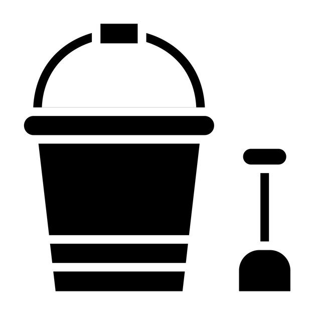 Diseño vectorial de estilo de icono de cubo de arena