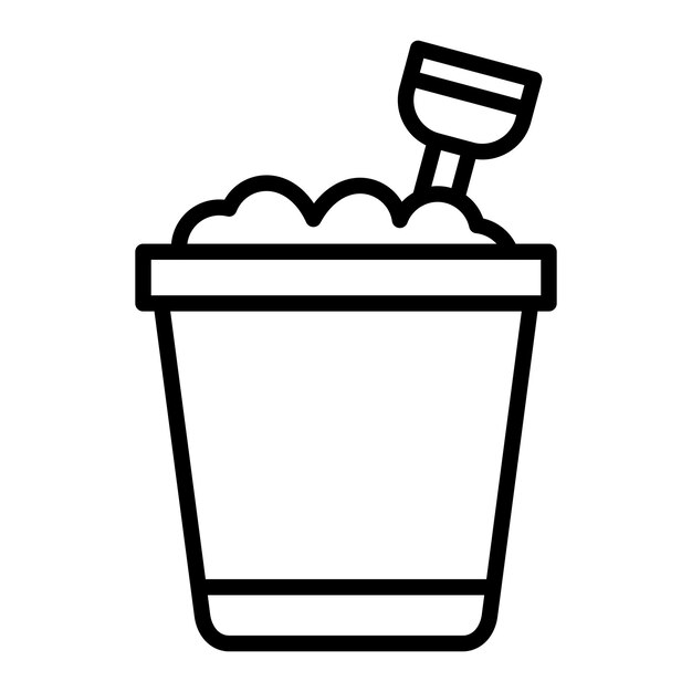 Diseño vectorial de estilo de icono de cubo de arena