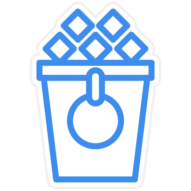 Diseño vectorial del estilo del icono del cubo de hielo