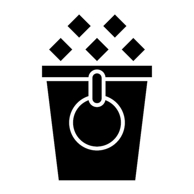 Diseño vectorial del estilo del icono del cubo de hielo