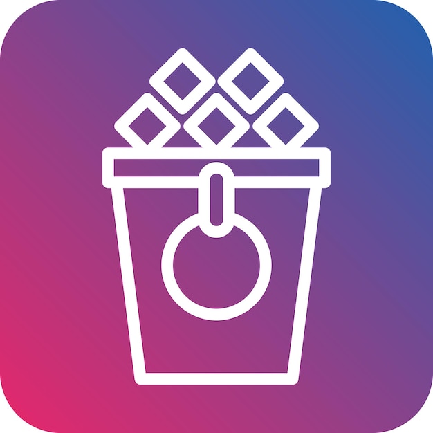 Diseño vectorial del estilo del icono del cubo de hielo