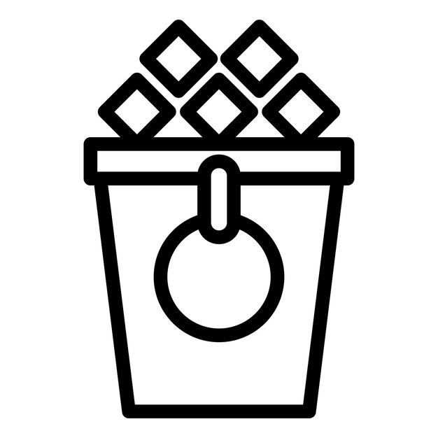 Diseño vectorial del estilo del icono del cubo de hielo