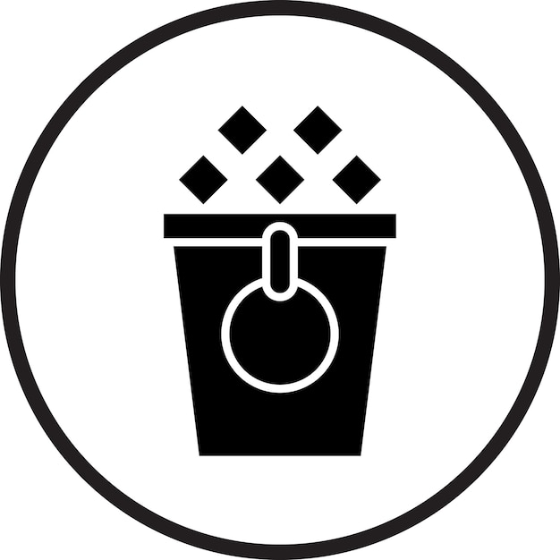 Diseño vectorial del estilo del icono del cubo de hielo