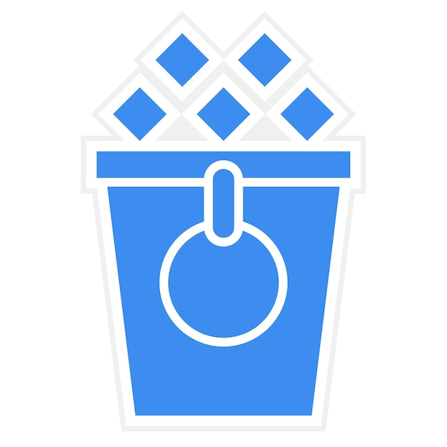 Diseño vectorial del estilo del icono del cubo de hielo