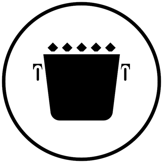 Diseño vectorial del estilo del icono del cubo de hielo